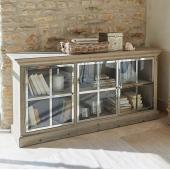 bontott fenyo fa vitrin komod talalo szekreny fenyes acel femajto loft modern design butor.jpg